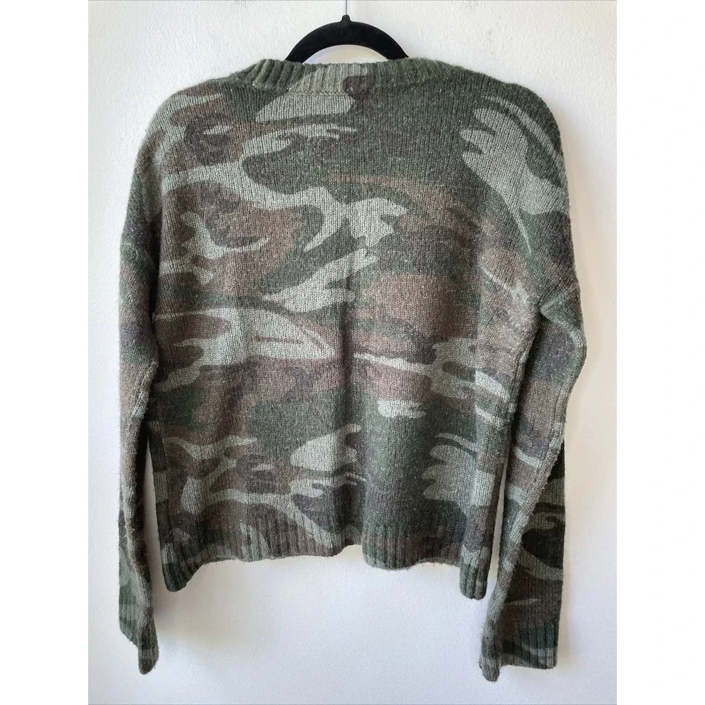 Rails Camo Sweater Womens Small Green Camouflage Knit Pullover Gorpcore Utility